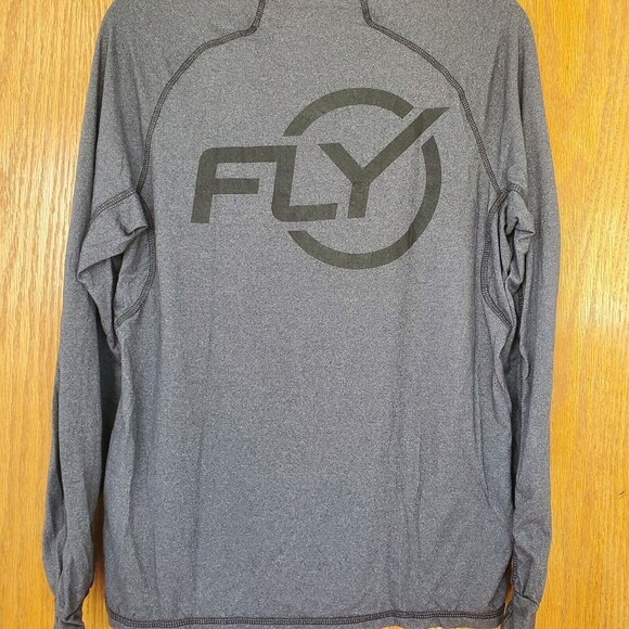 Flywheel Long Sleeves Shirt Gray FLY print on the back Men's Size M Medium - Picture 13 of 16
